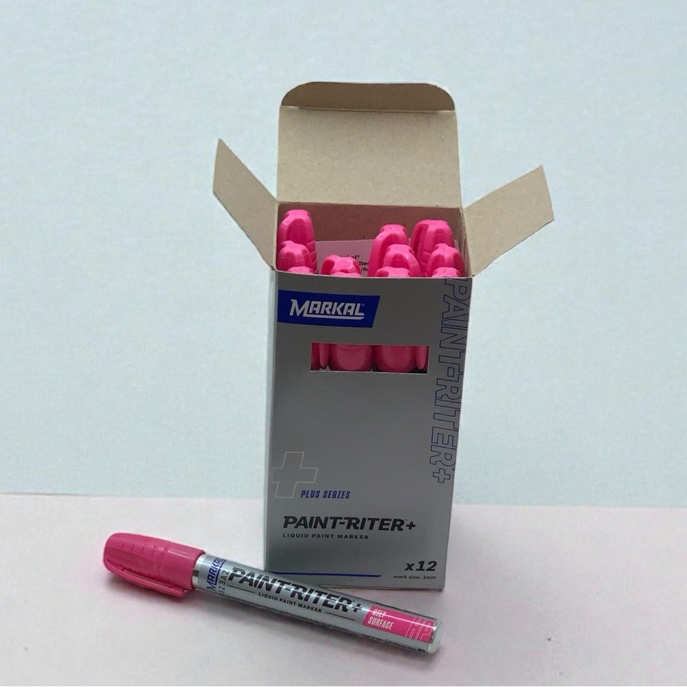 Markal Paint-Riter+ Pink Liquid Paint Markers 3mm Tip Box of 12 – Part #96973